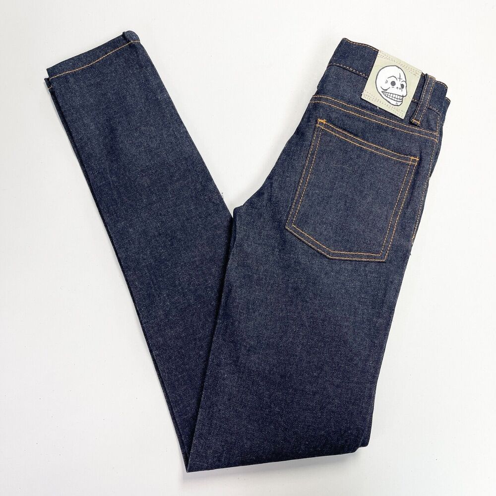 Cheap Monday Jeans Womens 25 Narrow Unwash Low Rise Dark Wash Grunge Street - Picture 11 of 12